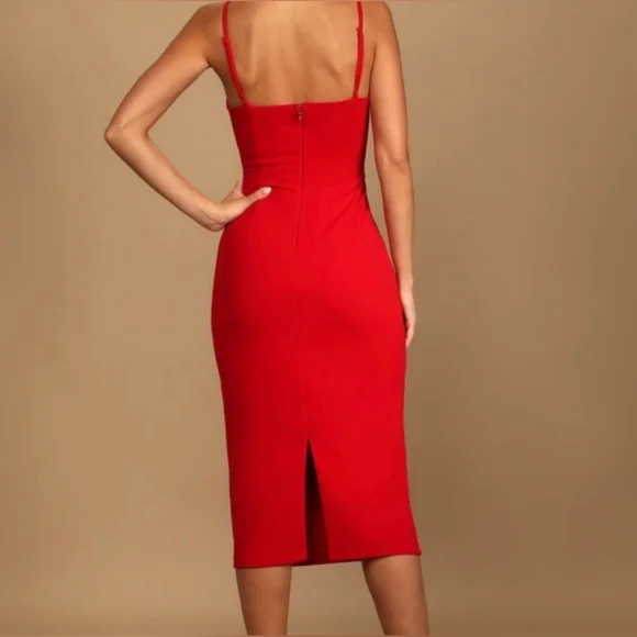 Lulu's Cross Your Heart Surplice Cutout Bodycon Dress - Picture 2 of 8